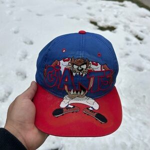 VTG Tazmanian NY Giants Drew Pearson Hat 1993 Taz Team NFL SnapBack Big Logo